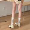 2Pairs Streetwear Retro Rose Stockings Lolita JK Mid Tube Long Socks Sweet Flower Stockings  Summer