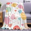Color Bubble Heart Ultra Soft Sherpa Fleece Blanket Fluffy Warm Halloween Cozy Throw for Sofa Couch Bedroom Gift All Season