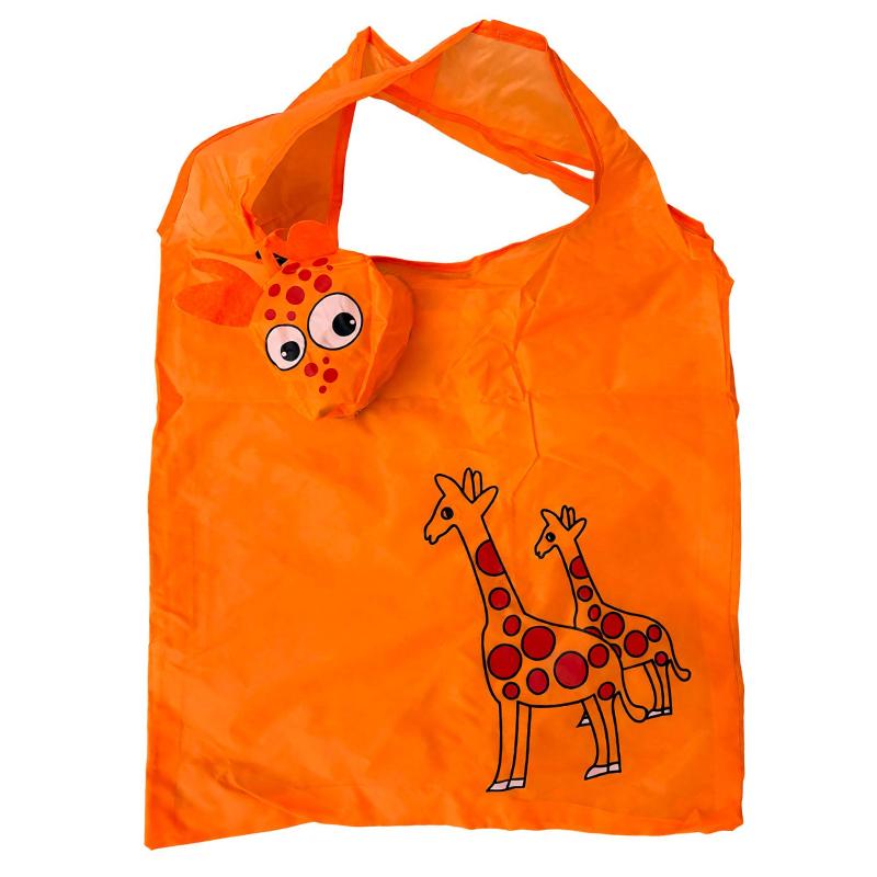 Reusable Dog Eco Bag With Hanging Buckle Nylon Storage Bags Travel Shoulder Bag Foldable Shopping Bag Cartoon Shopping Bags