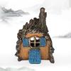 Resin Aquarium Bark Cave Ornament Fade-Resistant Hideaway with Fake Plant Coral Rock for Freshwater Saltwater Tank