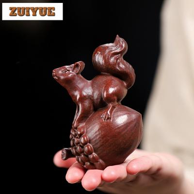 Lila Ton Eichhörnchen Traube Tee Haustier Kreativer Teespirit Teefigur Spielzeug Teestatue Ornamente Cha Zubehör Sammlung