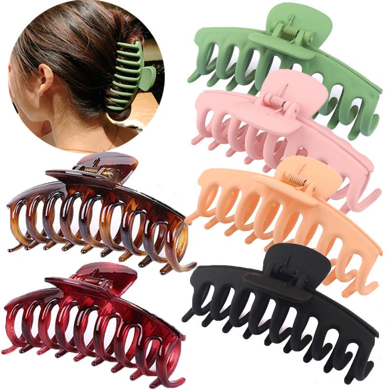 Frosted Large Acetate Hair Claw Clip - Back of Head Hair Grab Accessory