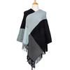 Women Long Tassel Winter Wool Blend Soft Warm Scarf Wrap Shawl Plaid Scarf