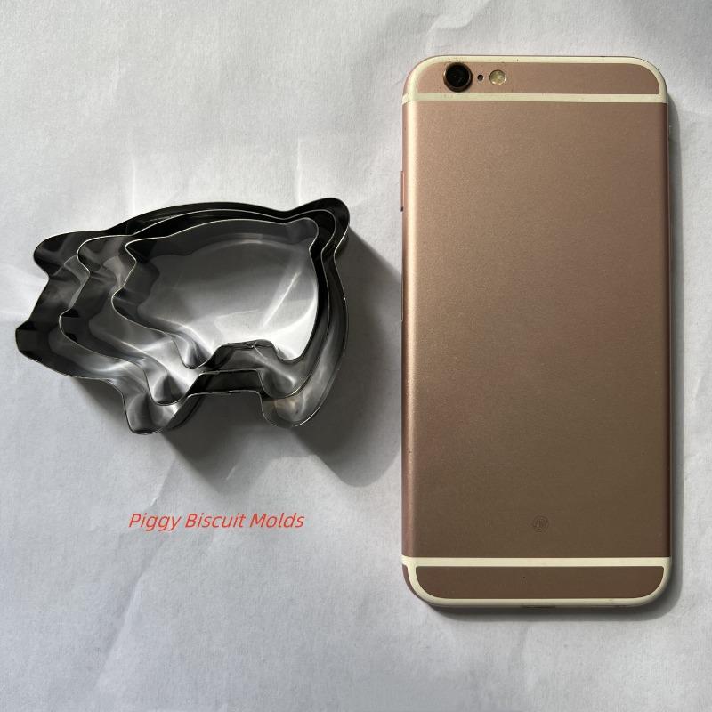 Набор из 3 шт. формочек для печенья в форме мини-свинки из нержавеющей стали — фото 7