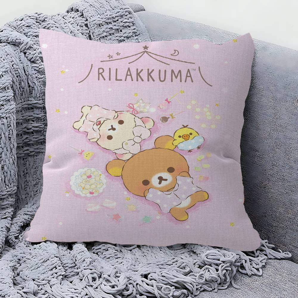 Anime Cute Cartoon RRilakkuma Cushion Cover Car Throw Pillow Case For Sofa Car Christmas Gift xcm xcm