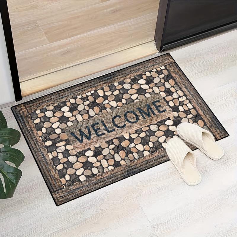 2025 Non-slip Indoor/Outdoor Doormat - Wood Stone Pattern