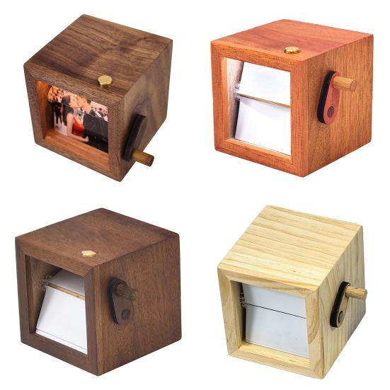 Individuelle Flip-Foto-Box Personalisierter Foto-Flipbook-Rahmen Animationsmaschine Mechanischer Kurbel-Bild-Flipper mit Licht Geburtstagsgeschenke