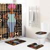 African Woman Digital Printing Creative Shower Curtain Floor Mat Set Bathroom Carpet