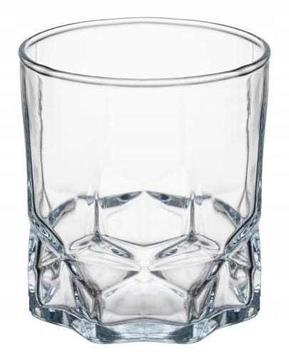 Low glass for whiskey and drinks 320ml 9x8cm transparent
