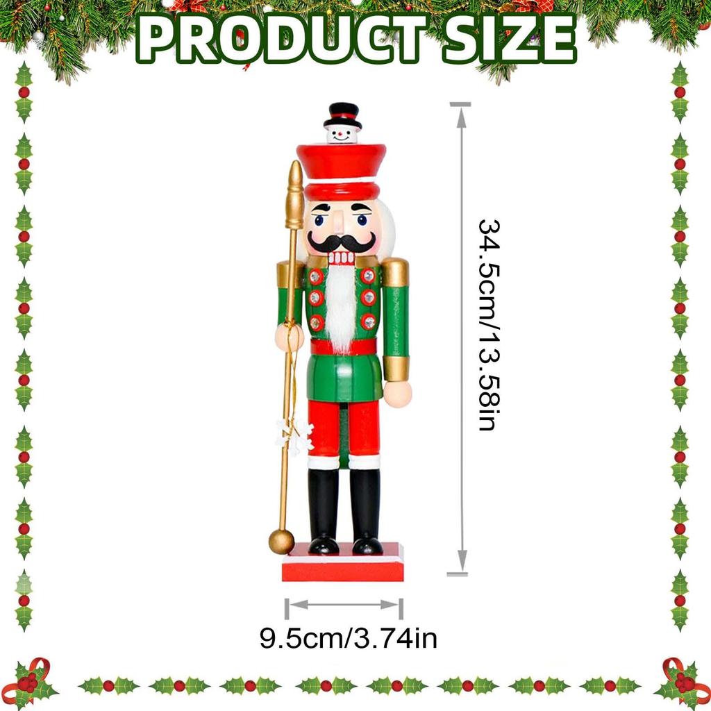 Nutcracker Figures Holiday Nutcracker Desktop Ornament 14 Inch Wooden Traditional Holiday Ornaments For Christmas Bookshelf