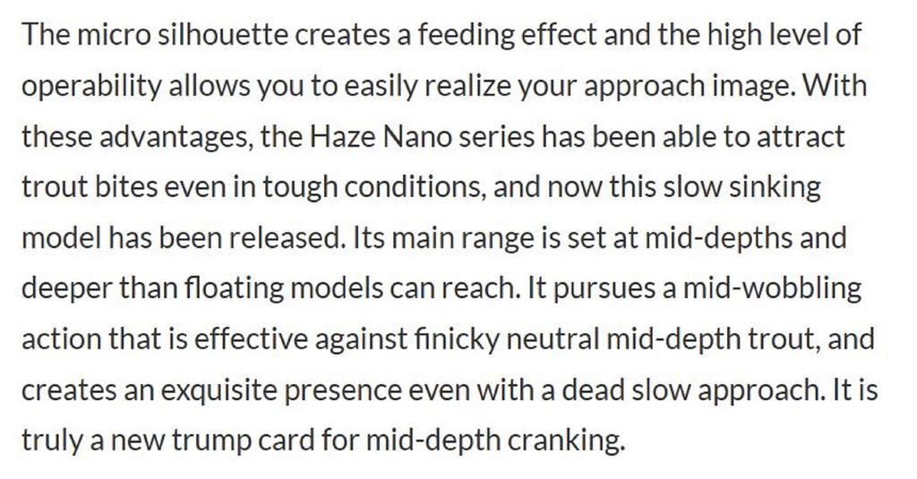 Valkein Haze Nano SS 24mm 1.9 Grams Slow Sinking Lure C237 (0755)