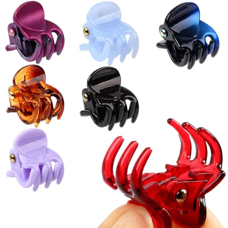 12 stk Sweet Mini Plastic Claw Barrettes For Kvinner Jenter Hårklemmer Hår Krabbeklemmer Styling Sminkeverktøy Koreansk hårtilbehør