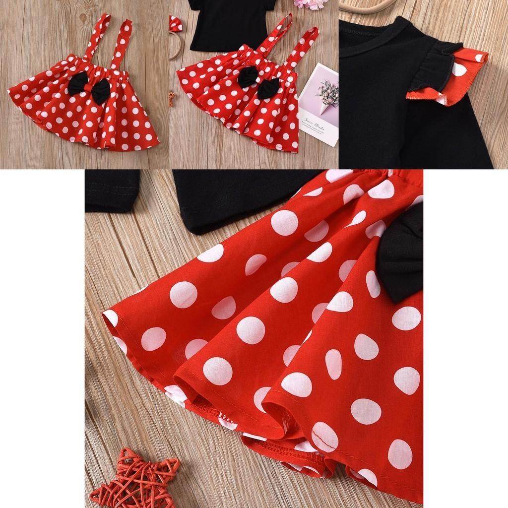 Dětské večerní princeznovské tutu šaty s čelenkou – Roztomilý design Minnie Mouse