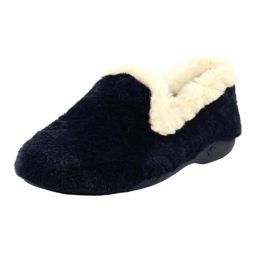 Lunar Womens/Ladies Shake Faux Fur Trim Slippers