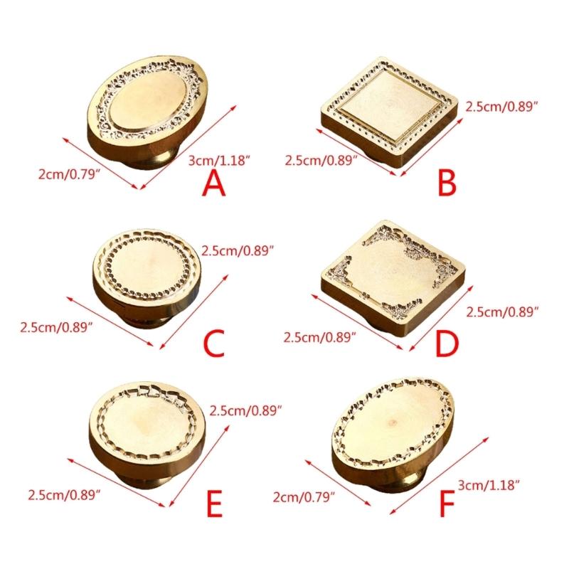 Wax Stamp Head, Wax Seal Stamp Head, Round/Oval/Square Wax Seal Stamp Head for Seal Envelope Invitation Scrapbooking