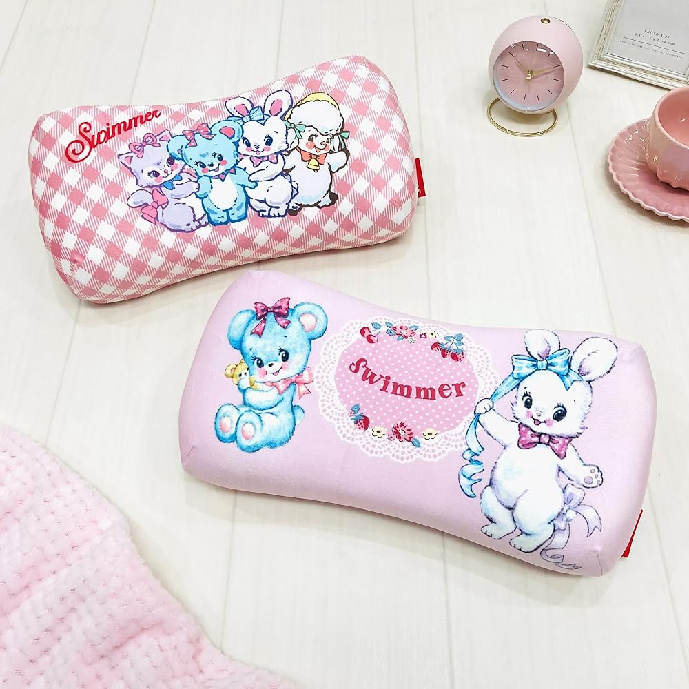 MORIPiLO Swimmer Retro Low-Rebound Cushion Pillow Pink 16x33x8cm Soft Touch Character Relaxation Pillow