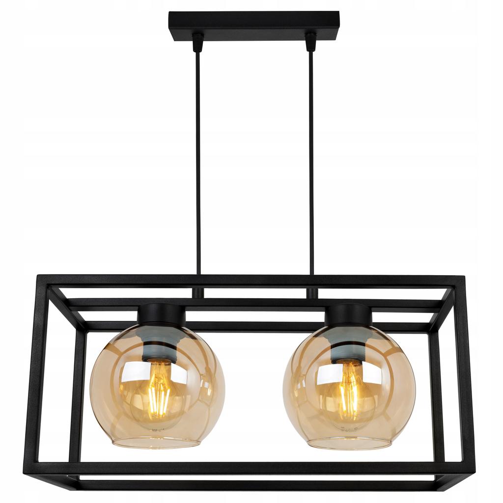 HANGING LAMP CAGE ELEGANT GLASS BALL HONEY