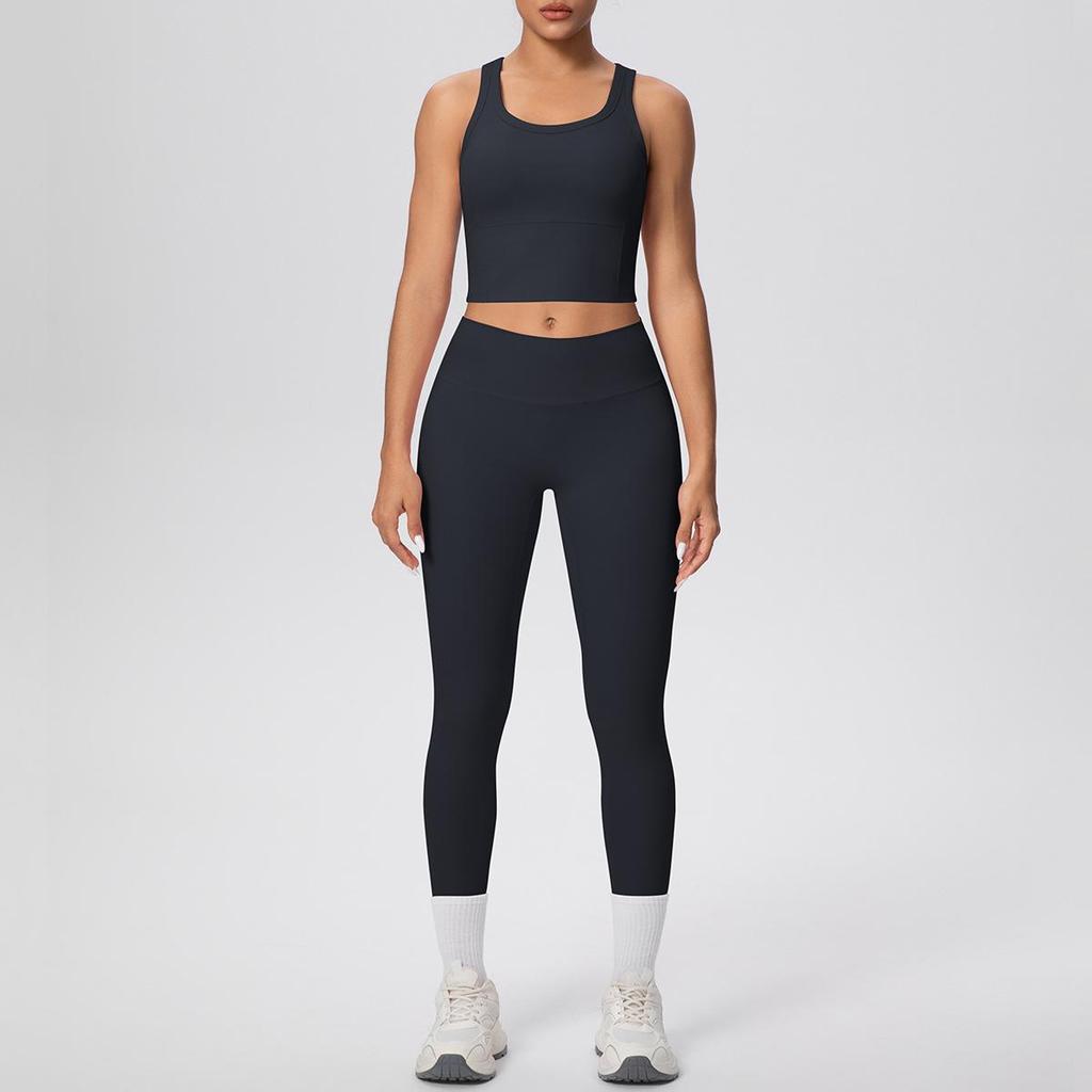 European Cloud-Feel Shock-Absorb I-Shaped Sports High-Waist Yoga Pants – Hip-Lifting and Tight-Fitting for Fitness and Running
