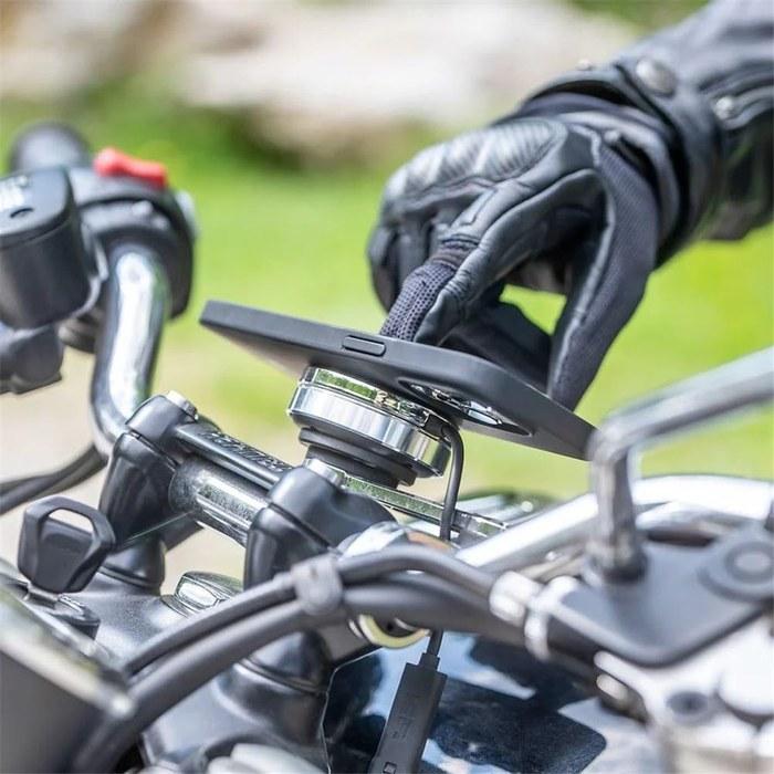SP CONNECT Charging Anti-Vibration Module Chrome Finish | Motorcycle Phone Holder | Charging Compatible | 52828 Silver. SPC+