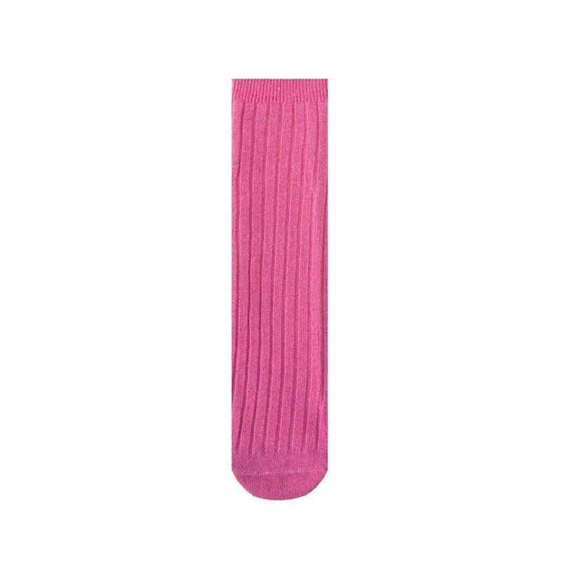 Soft Cotton Ribbed Knee High Socks for Baby Toddler Kids Breathable Solid Long Leg Warmers for Newborn Boys and Girls