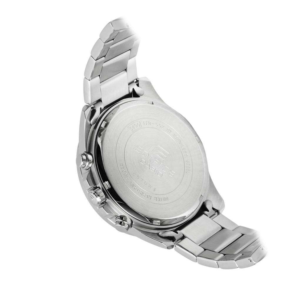 Casio Edifice Three-Hand Three-Eye Unicorn Waterproof Minimalist Quartz Movement Stainless Steel Strap Men Watches Black EFR-552D-1AVUPR