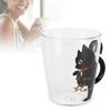 Katze Tasse Kaffee Milch Tee Wasser Glas Kinder Flasche Transparent Hitzebeständig Wiederverwendbare Becher(Weiße Katze )