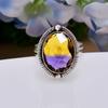 Ametrine 925 Sterling Silver Ring V5115, Yellow & Purple Ring, Oval Ring, Valentin's Day Gift, Gift For Her, Birthday Gift, Handmade Jewelry, Silver J