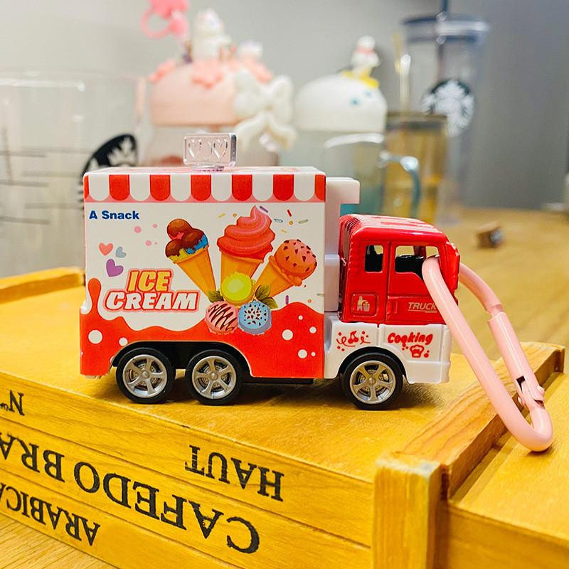 

Adorable Plastic Cartoon Fast Food Truck Keychain Cute Gift For Boys And Kids Icecream