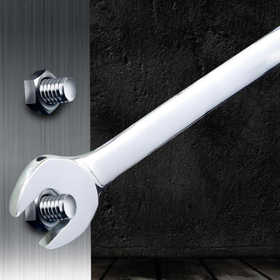 Chave de catraca de cabeça dupla de 6-18 mm, ferramenta de reparo antiferrugem de alta dureza, chave de catraca multiuso