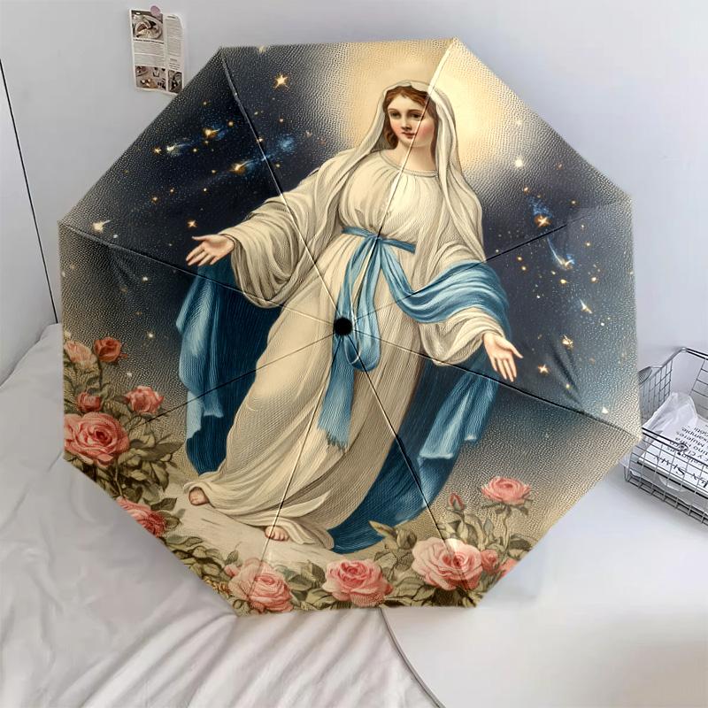 0106 Flower Maiden  pattern, automatic folding umbrella, portable and foldable design, 8 ribs, a Christmas or birthday gift.