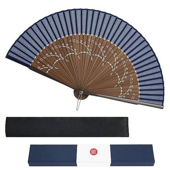 Dockii fan mens durable made Japan lightweight popular gentleman male bamboo high-quality silk stylish ladies gift box included pouch dance large Day