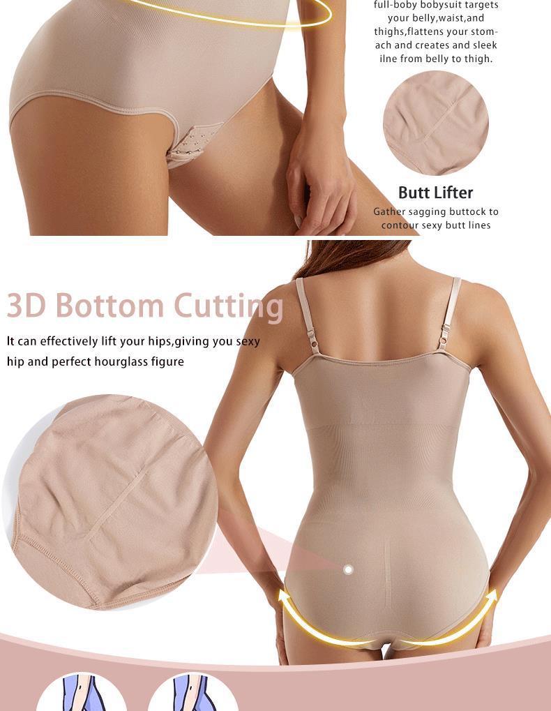 Women's Seamless Shaping Bodysuit: Open Crotch, Abdomen Control, Hip-Lifting, and Shaping Sling.