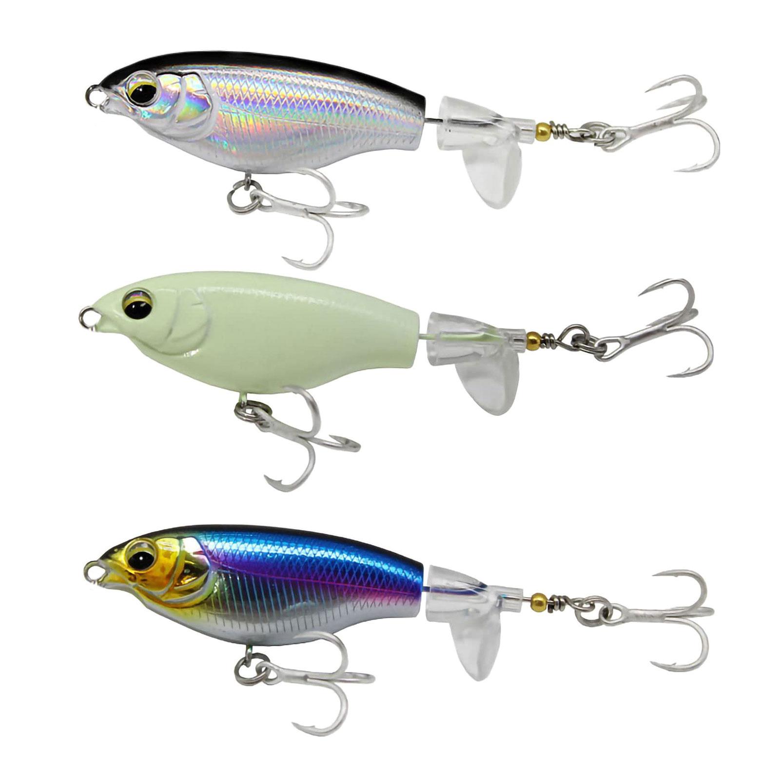 

3 Pcs Floating Bass Baits with Propeller Topwater Fishing Lures with Hooks Artificial Hard Baits Fishing Gear Parts 1