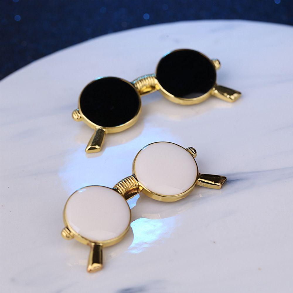Retro Suit Accessories Sunglasses Shape Enamel Pins Shirt Brooch Collar Pins Badge Glasses Brooch