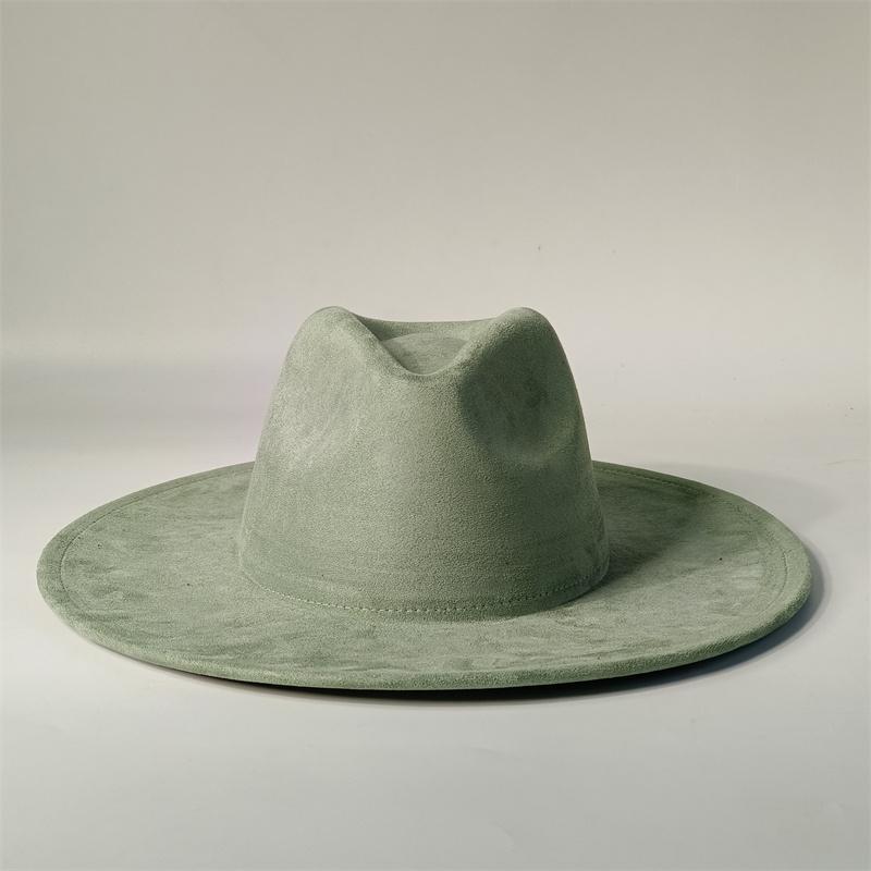 Cappelli Fedora Rancher in Camoscio Vegano Cappelli Vuoti per Burning Cuore Multicolore a Forma di Cappello 9.5cm Ala Unisex Cappello Jazz Cappello da Chiesa