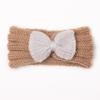 Autumn and winter warm children's contrasting color knitted wool hair accessories, baby solid color bow headscarf, baby headband
