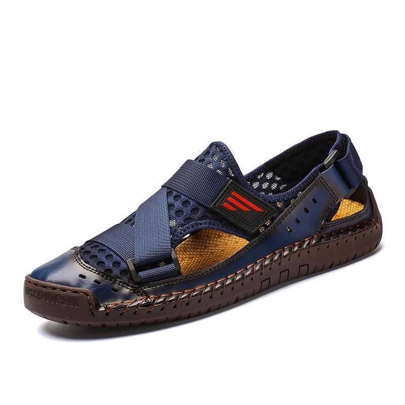 Popular 2025 New Summer Breathable Beach Sandals Men's Korean Version Trend Versatile Lazy Cool Slippers Tide