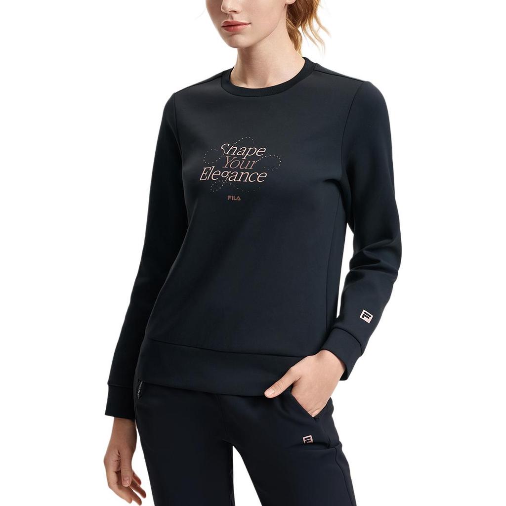 Fila Fashion Casual Comfortable Pullover Sweatshirt Women Sweatshirt Deep-Black A11W511204FBK