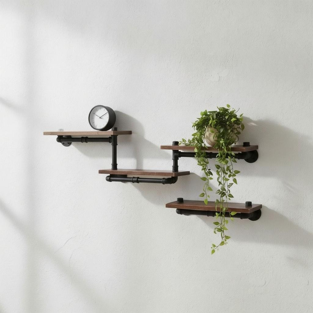 Multi-Functional Industrial Shelf Vintage, Wall-Mounted Shelving Unit, for Cafe