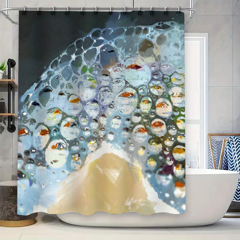 

Decorative Waterproof Shower Curtain featuring Soft Bubbles with Transparent Colors for Bathroom Decoration 90x180cm