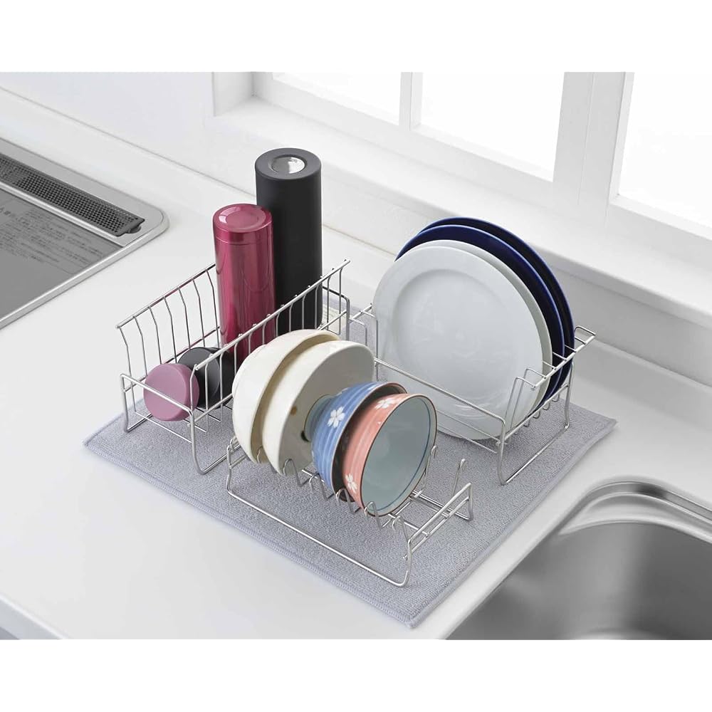 Yoshikawa Dish Drying Rack, Dish Drainer Basket, Made in Japan, to Unify, Bowl Drainer, 1306227,