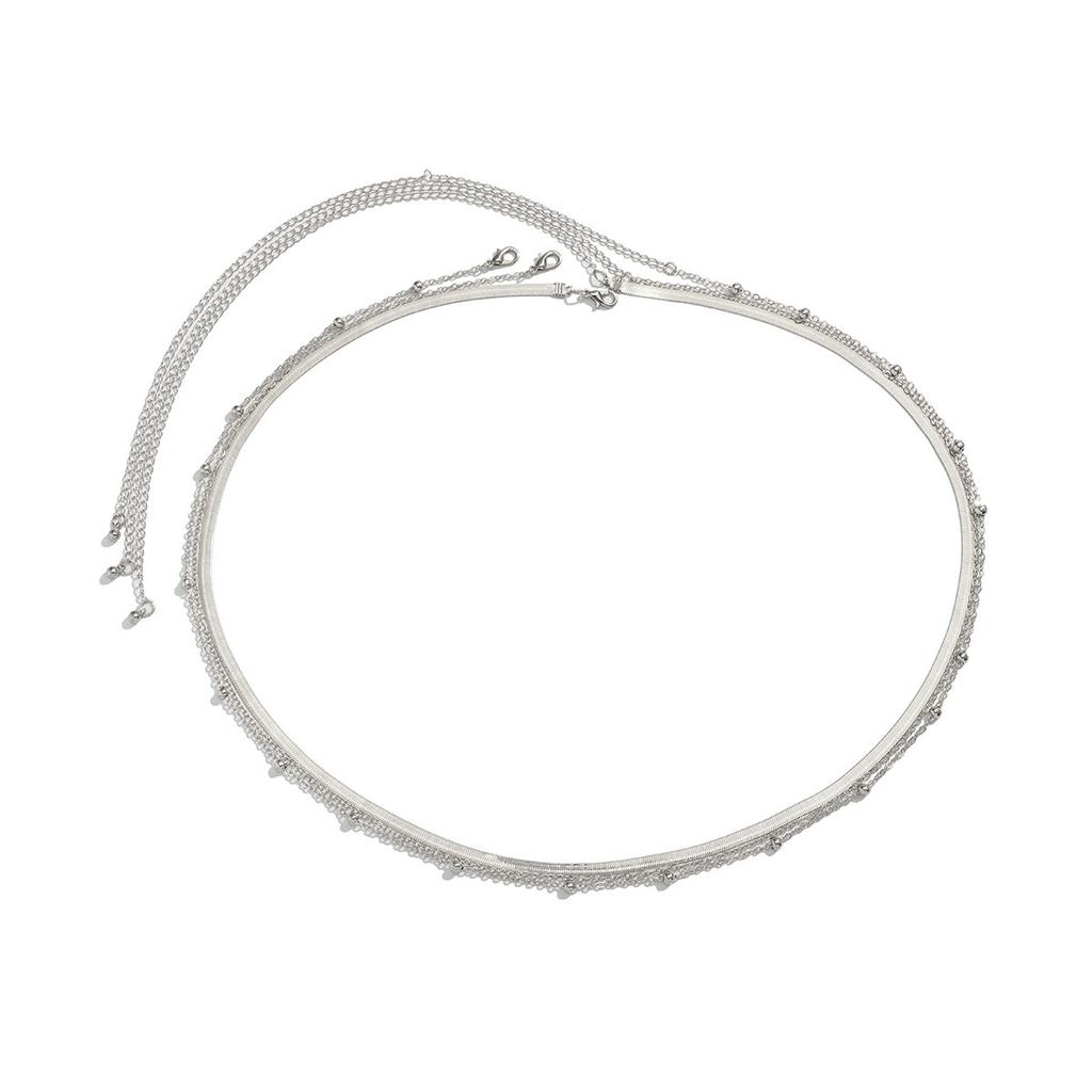 Ingemark Sexy Flat Snake Chain Waist Belly Belt for Women Summer Beach Bikinis Simple Body Chain Festival Zircon Accessories