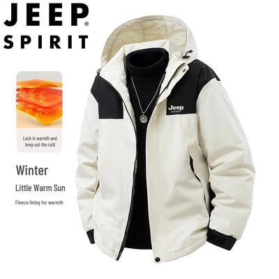 Pánská prošívaná zimní bunda s kapucí JEEP SPIRIT