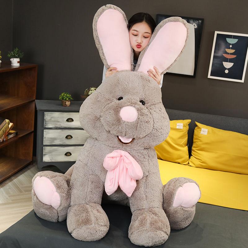 Large Plush Bunny Stuffed Animal, Cute Sleeping Pillow Doll for Girls, Lazy Rabbit Toy Gift