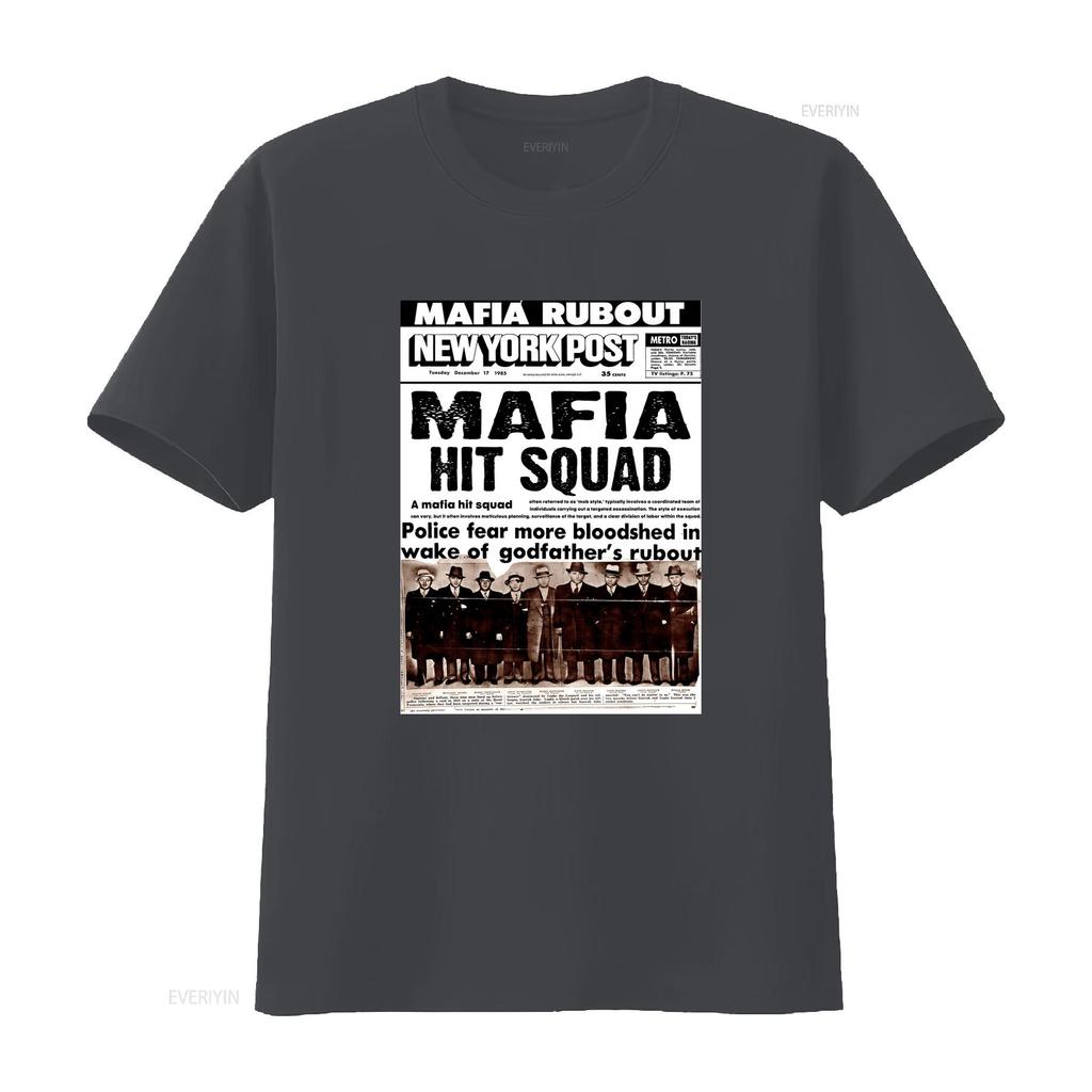 Gangster Mafia Hit Squad Tričko Městský Hip Hop Styl pro Mafie Nadšence vintage Vyprané Ležérní Streetwear Stylové Unisex Měkké
