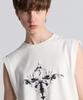 TENER Flower Studded Ribbed Sleeveless White