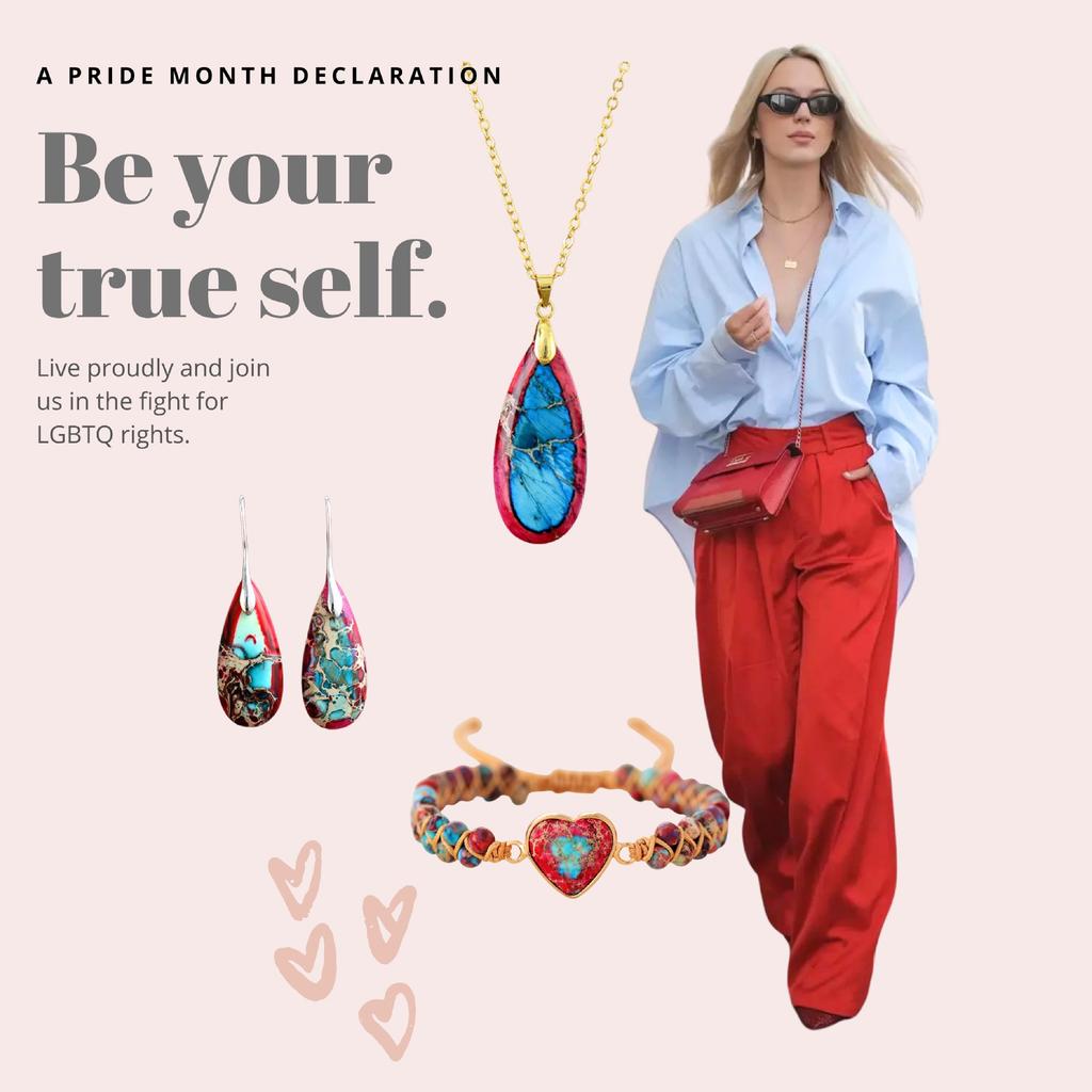 Imperial Stone Peach Heart-Shaped Double-Layer Hand-Woven Adjustable Bracelet