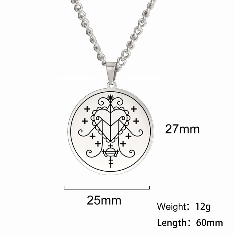 Dawapara Papa Legba Voodoo Halskette Ritual Altar Anhänger Ezili Dantor Vodou Loa Veve Symbol Okkultes Amulett Edelstahl