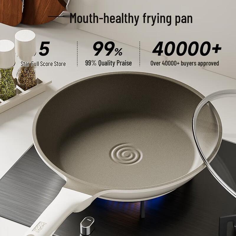 Hong Chu 28cm White Ceramic Non-Stick Frying Pan