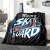 Custom Name skateboard Theme Printed Blanket - Perfect for Couch, Bed, Travel & Outdoor Use | Machine Washable, Cozy & Durable.